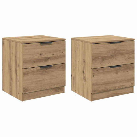 vidaXL Bedside Cabinet with Drawer 2 pcs Artisan oak 45 x 39 x 50 cm