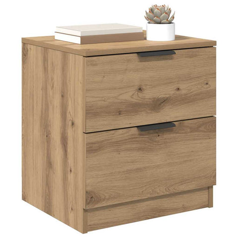 vidaXL Bedside Cabinet with Drawer 2 pcs Artisan oak 45 x 39 x 50 cm