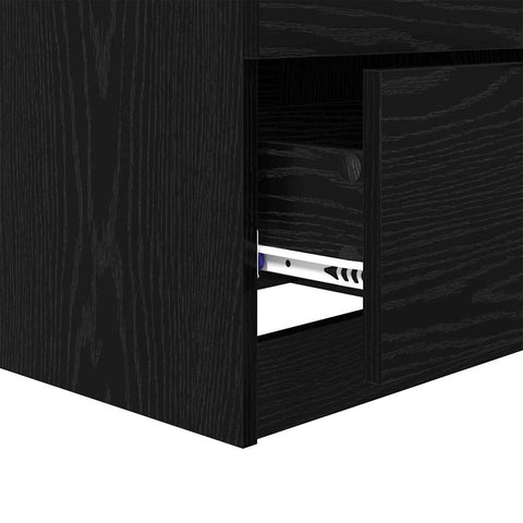 vidaXL Bedside Cabinet 2 pcs Black oak 45 x 39 x 50 cm Engineered wood