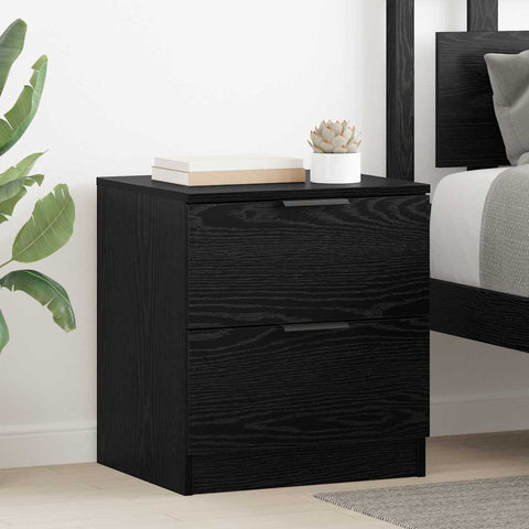 vidaXL Bedside Cabinet 2 pcs Black oak 45 x 39 x 50 cm Engineered wood