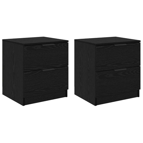 vidaXL Bedside Cabinet 2 pcs Black oak 45 x 39 x 50 cm Engineered wood
