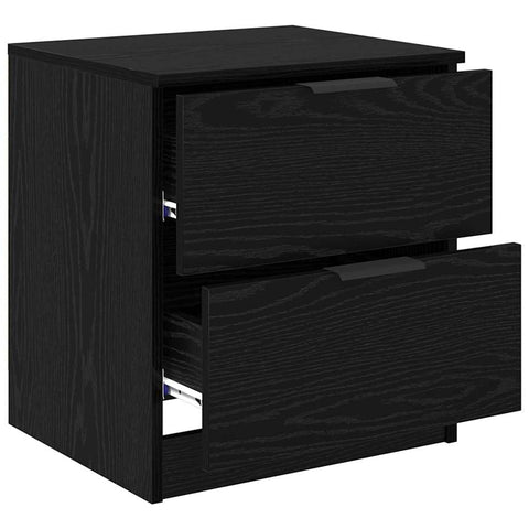 vidaXL Bedside Cabinet 2 pcs Black oak 45 x 39 x 50 cm Engineered wood