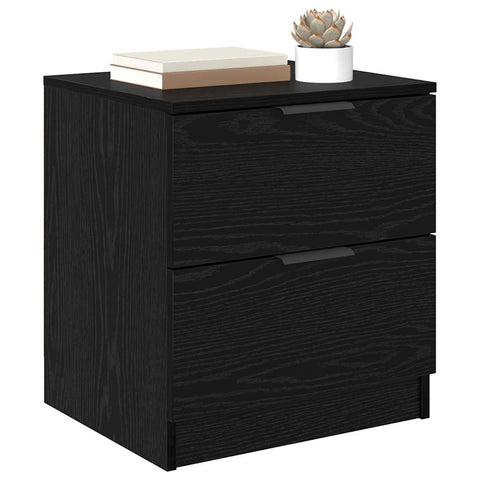 vidaXL Bedside Cabinet 2 pcs Black oak 45 x 39 x 50 cm Engineered wood