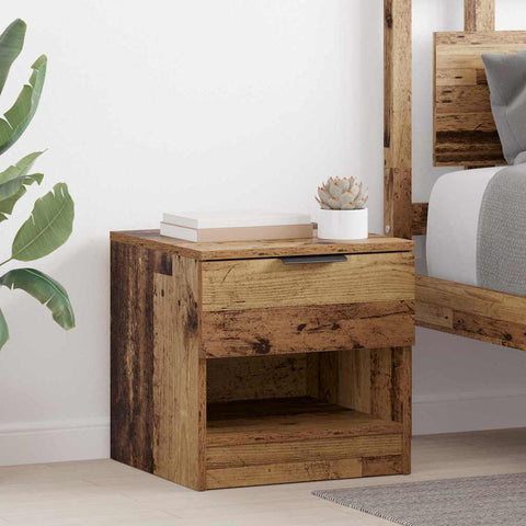 vidaXL Bed Cabinet 2 pcs Old wood 40 x 39 x 40 cm Engineered wood