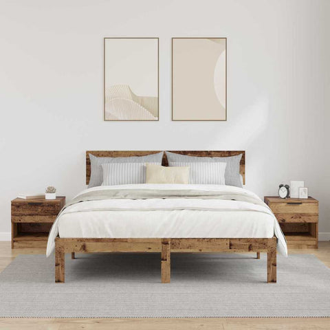 vidaXL Bed Cabinet 2 pcs Old wood 40 x 39 x 40 cm Engineered wood