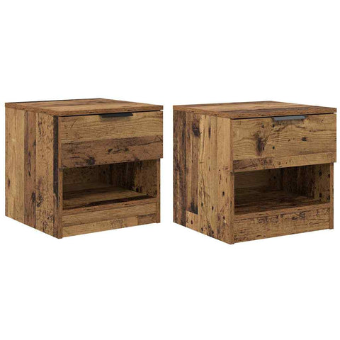 vidaXL Bed Cabinet 2 pcs Old wood 40 x 39 x 40 cm Engineered wood