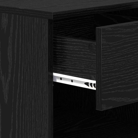 vidaXL Bed Cabinet 2 pcs Black oak 40 x 39 x 40 cm Engineered wood