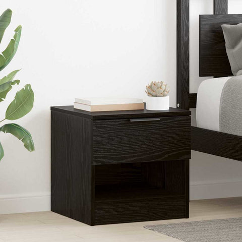 vidaXL Bed Cabinet 2 pcs Black oak 40 x 39 x 40 cm Engineered wood