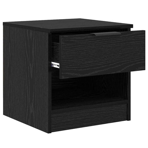 vidaXL Bed Cabinet 2 pcs Black oak 40 x 39 x 40 cm Engineered wood