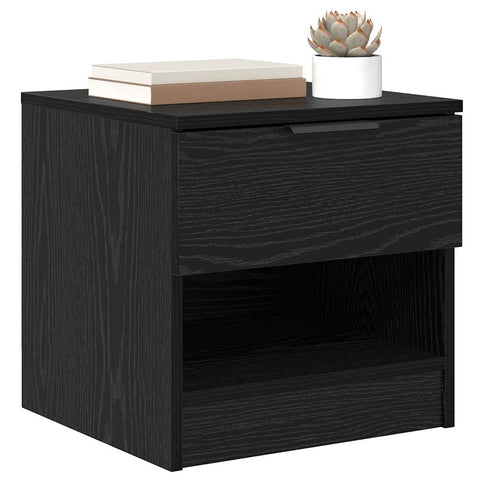 vidaXL Bed Cabinet 2 pcs Black oak 40 x 39 x 40 cm Engineered wood