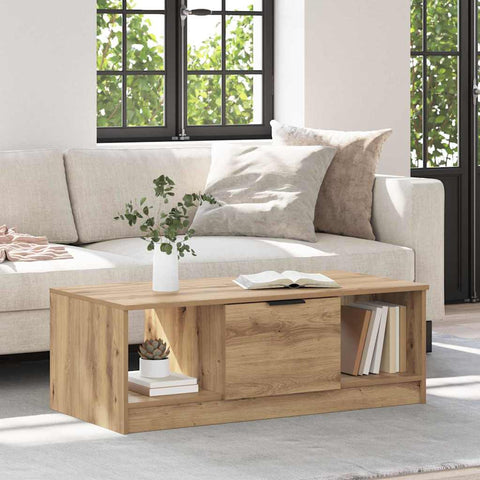vidaXL Coffee Table Artisan oak 100 x 50 x 36 cm Engineered wood