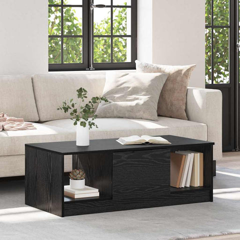 vidaXL Coffee Table Black oak 100 x 50 x 36 cm Engineered wood
