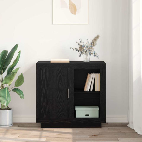 vidaXL Sideboard Black oak 40 x 80 x 75 cm Engineered wood