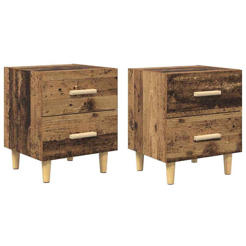 vidaXL Bed Cabinet 2 pcs Old wood 40 x 35 x 47.5 cm Engineered wood