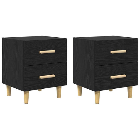 vidaXL Bed Cabinet 2 pcs Black oak 40 x 35 x 47.5 cm Engineered wood
