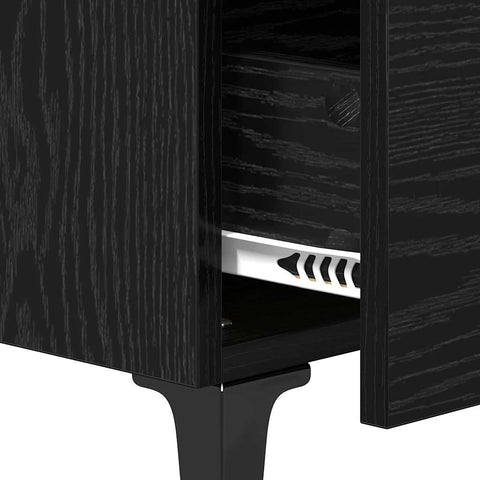 vidaXL Bed Cabinet Black oak 40 x 35 x 47.5 cm Engineered wood