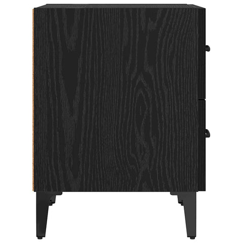 vidaXL Bed Cabinet Black oak 40 x 35 x 47.5 cm Engineered wood