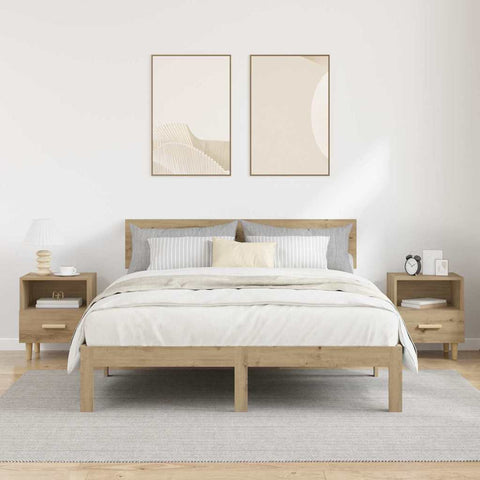 vidaXL Bedside Cabinet with Drawer 2 pcs Artisan oak 40 x 35 x 47.5 cm