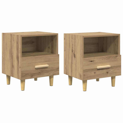 vidaXL Bedside Cabinet with Drawer 2 pcs Artisan oak 40 x 35 x 47.5 cm