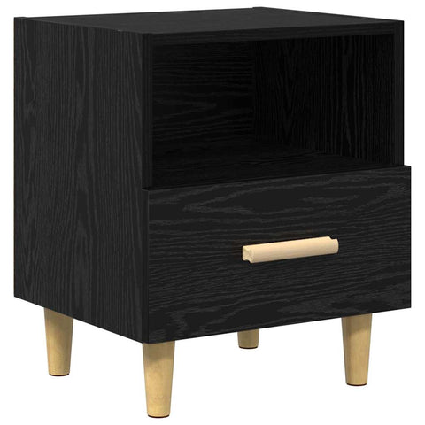 vidaXL Bedside Cabinet Black oak 40 x 35 x 47.5 cm Engineered wood