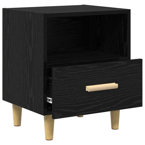 vidaXL Bedside Cabinet Black oak 40 x 35 x 47.5 cm Engineered wood