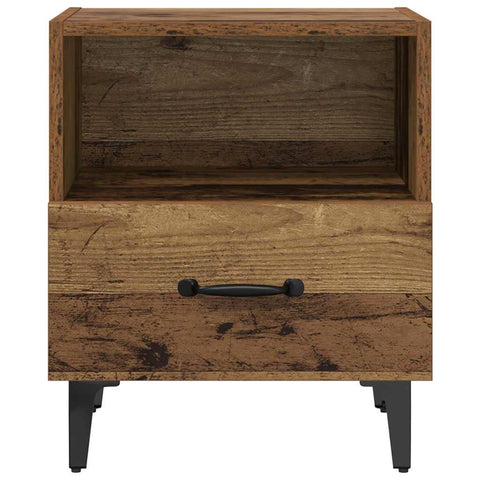 vidaXL Bedside Cabinet with Drawer 2 pcs Old wood 40 x 35 x 47.5 cm