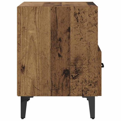 vidaXL Bedside Cabinet with Drawer 2 pcs Old wood 40 x 35 x 47.5 cm