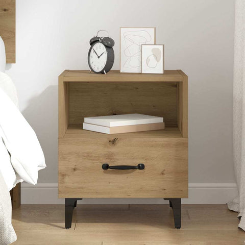 vidaXL Bedside Cabinet Artisan oak 40 x 35 x 47.5 cm Engineered wood