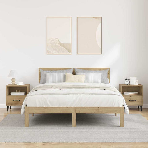 vidaXL Bedside Cabinet with Drawer 2 pcs Artisan oak 40 x 35 x 47.5 cm
