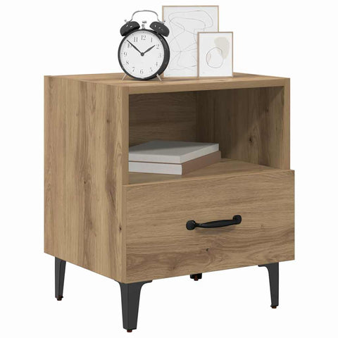 vidaXL Bedside Cabinet with Drawer 2 pcs Artisan oak 40 x 35 x 47.5 cm