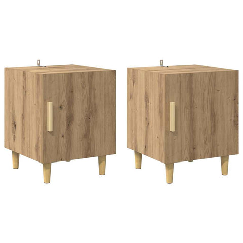 vidaXL Bedside Cabinet Wall-mounted 2 pcs Artisan Oak 40 x 40 x 50 cm