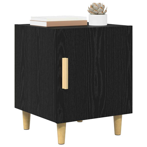 vidaXL Bedside Cabinet Black Oak 40 x 40 x 50 cm Engineered Wood