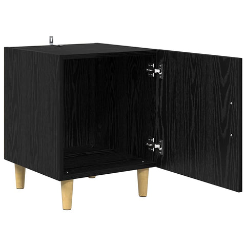 vidaXL Bedside Cabinet 2 pcs Black Oak 40 x 40 x 50 cm Engineered Wood