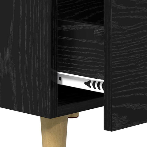 vidaXL Bedside Cabinet Black oak 40 x 40 x 66 cm Engineered wood