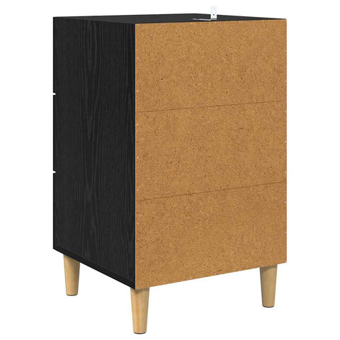 vidaXL Bedside Cabinet Black oak 40 x 40 x 66 cm Engineered wood