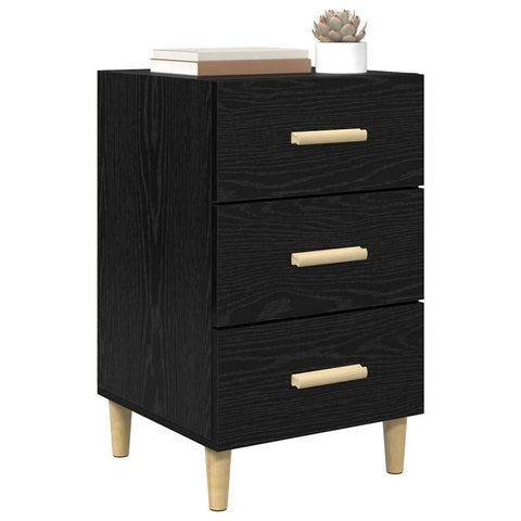 vidaXL Bedside Cabinet Black oak 40 x 40 x 66 cm Engineered wood