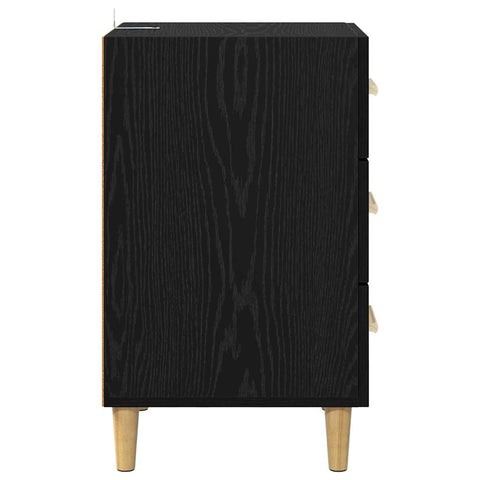 vidaXL Bedside Cabinet Black oak 40 x 40 x 66 cm Engineered wood