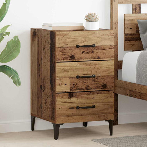 vidaXL Bedside Cabinet Old wood 40 x 40 x 66 cm Engineered wood
