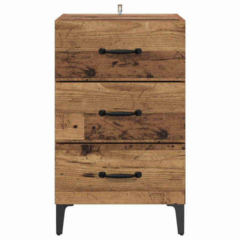 vidaXL Bedside Cabinet Old wood 40 x 40 x 66 cm Engineered wood