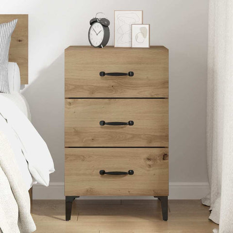 vidaXL Bedside Cabinet Artisan oak 40 x 40 x 66 cm Engineered wood