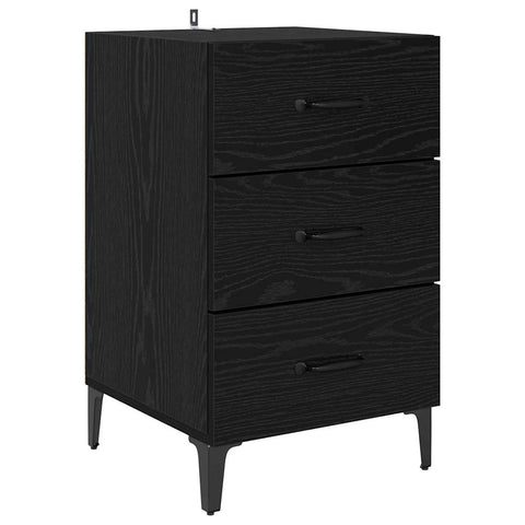 vidaXL Bedside Cabinet Black oak 40 x 40 x 66 cm Engineered wood