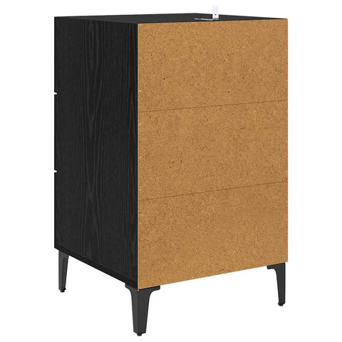 vidaXL Bedside Cabinet Black oak 40 x 40 x 66 cm Engineered wood