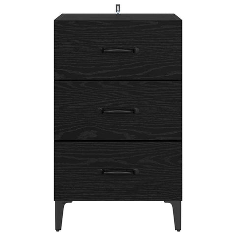 vidaXL Bedside Cabinet Black oak 40 x 40 x 66 cm Engineered wood