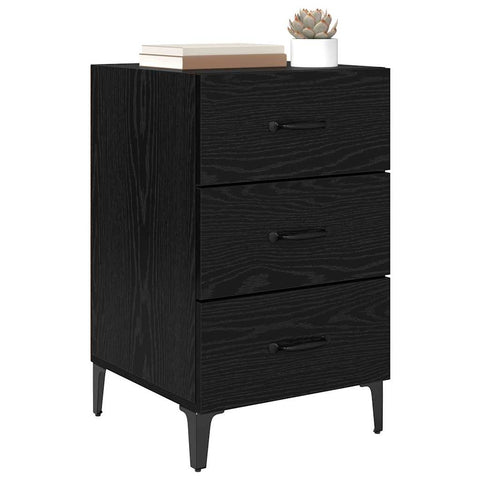 vidaXL Bedside Cabinet Black oak 40 x 40 x 66 cm Engineered wood