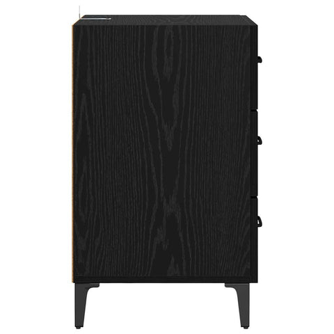 vidaXL Bedside Cabinet Black oak 40 x 40 x 66 cm Engineered wood