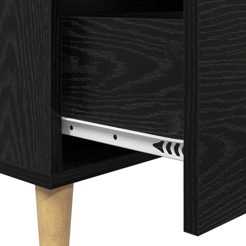 vidaXL Sideboard Black oak 34 x 69.5 x 90 cm Engineered wood