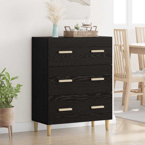 vidaXL Sideboard Black oak 34 x 69.5 x 90 cm Engineered wood