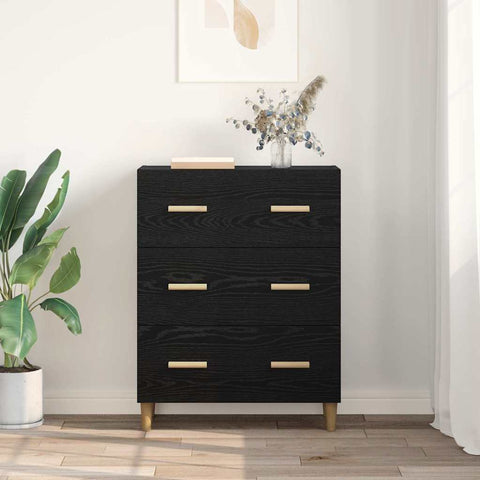 vidaXL Sideboard Black oak 34 x 69.5 x 90 cm Engineered wood