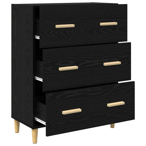 vidaXL Sideboard Black oak 34 x 69.5 x 90 cm Engineered wood