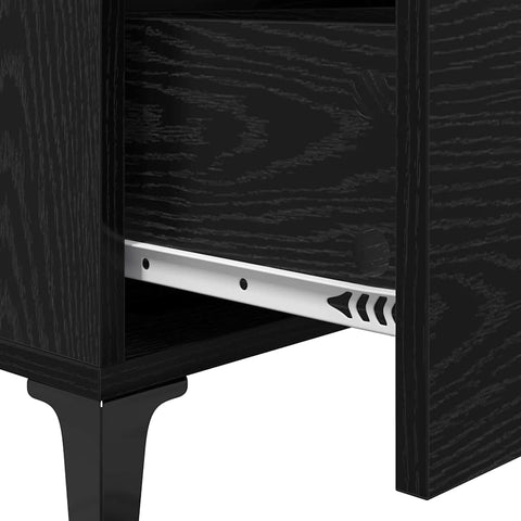 vidaXL Sideboard Black Oak 69.5 x 34 x 90 cm Engineered Wood and Iron
